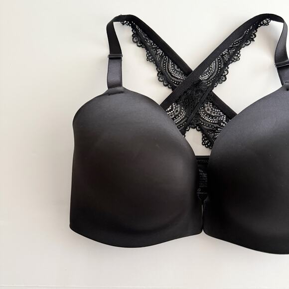 [Soma] Black Underwire Enbliss Luxe Front Close Lace Back T-Shirt Bra Size 34DD - Picture 4 of 9